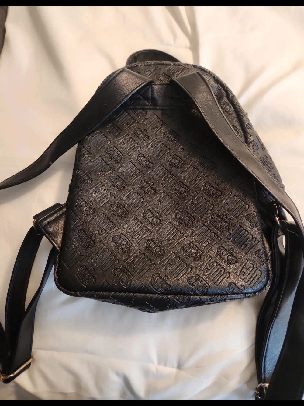 Juicy Couture Black Mini Backpack with Gold Accent
